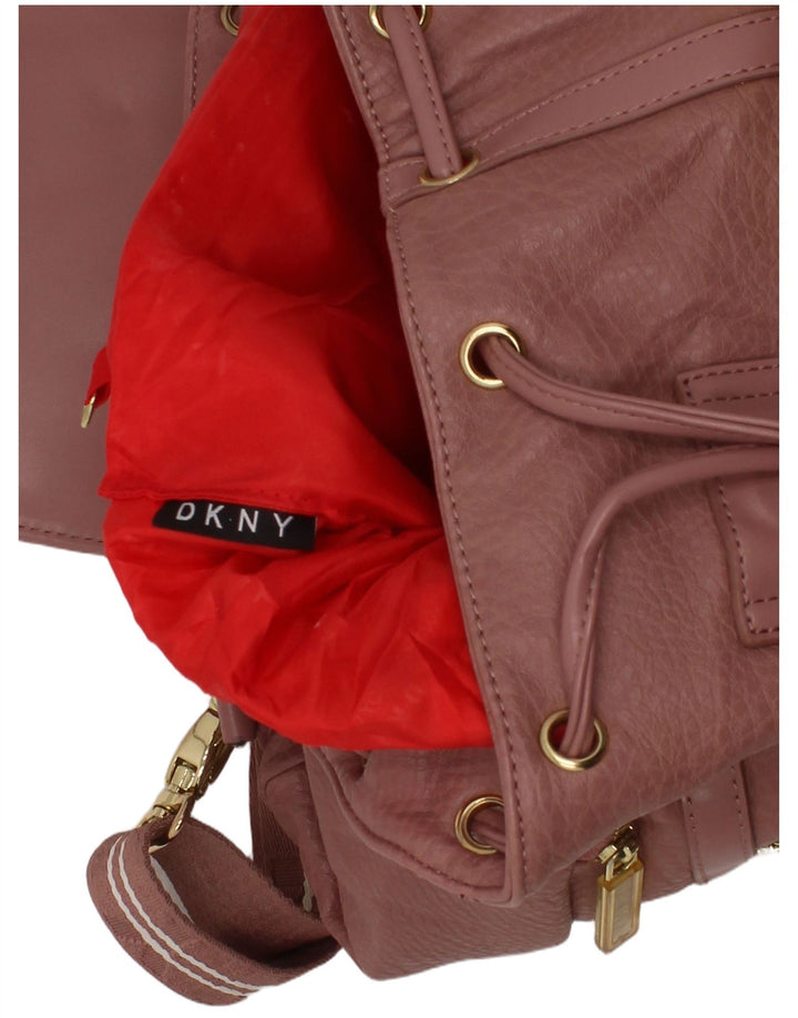 Dkny Womens Faux Leather Backpack One Size Pink Polyurethane