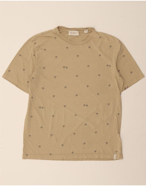SCOTCH & SODA Mens Graphic T-Shirt Top Large Beige Cotton