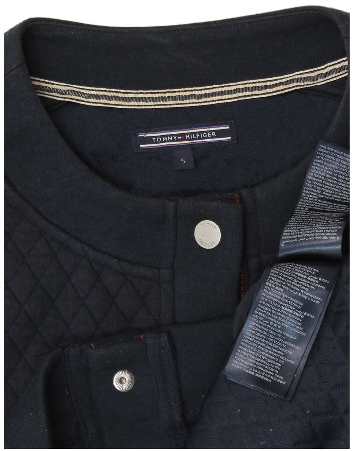 TOMMY HILFIGER Womens Loose Fit Crop Cardigan Top UK 10 Small Navy Blue