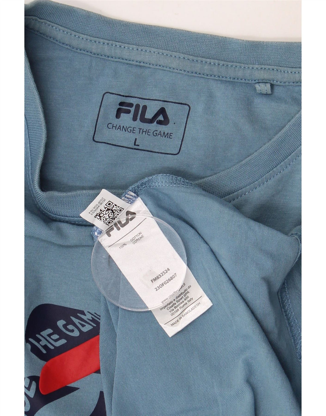 FILA Mens Graphic T-Shirt Top Large Blue Cotton