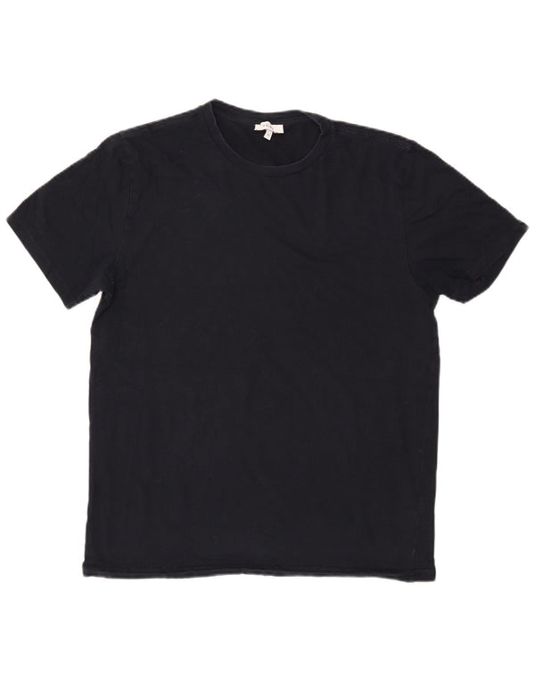 REISS Womens T-Shirt Top UK 16 Large Navy Blue Cotton