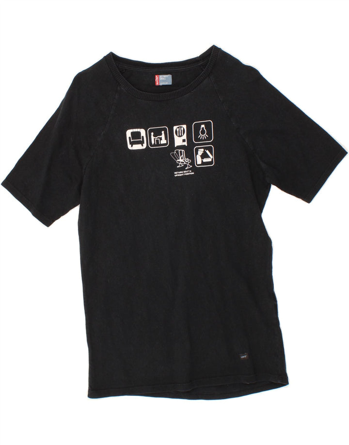 LEVI'S Mens Graphic T-Shirt Top Small Black Cotton Vintage Levi's and Second-Hand Levi's from Messina Hembry 