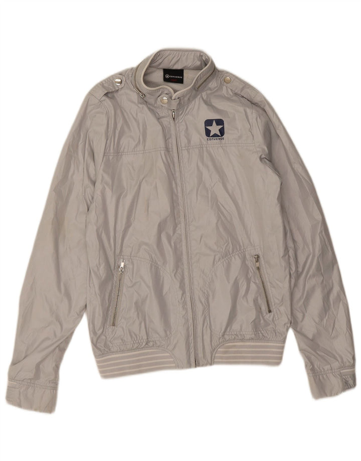 Converse Mens Military Rain Jacket UK 36 Small Grey Polyester