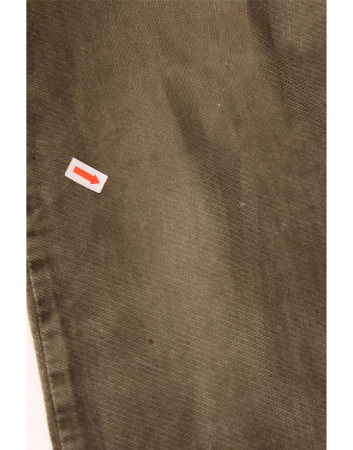 ARMANI Mens Straight Casual Trousers W34 L29 Khaki Cotton