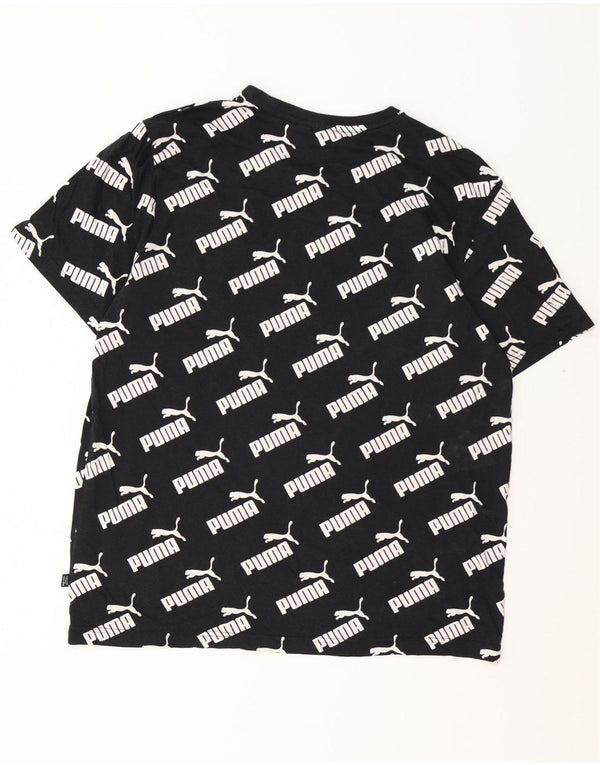 PUMA Mens Graphic T-Shirt Top Medium Black Cotton