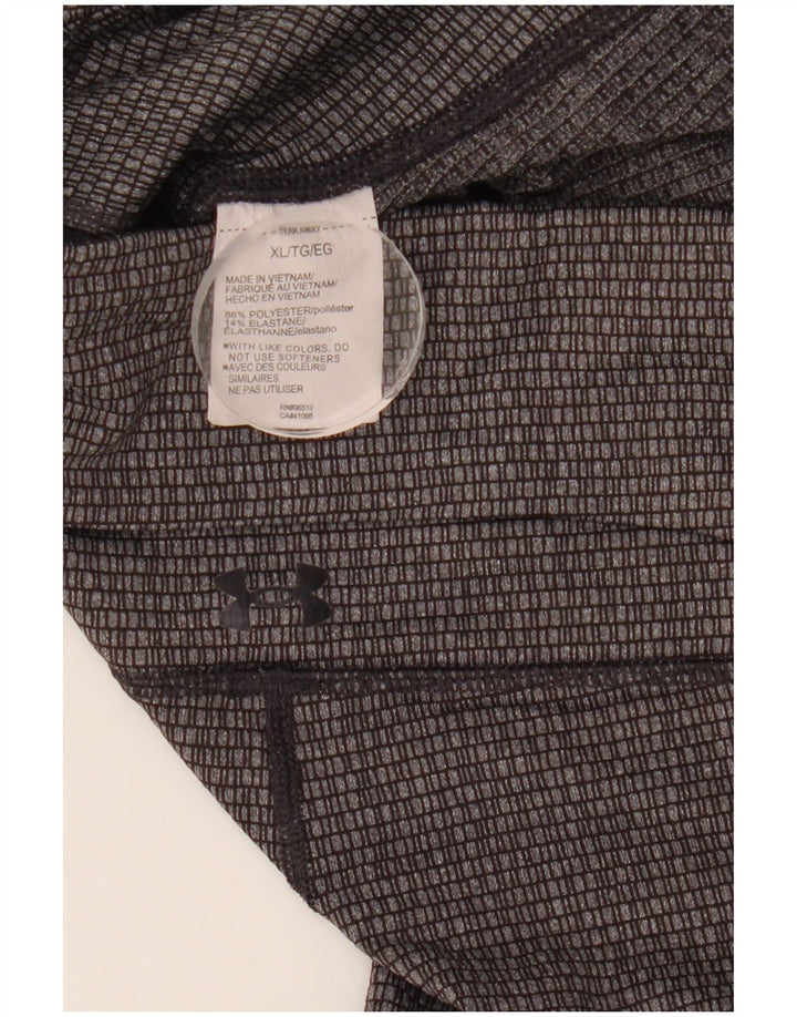 UNDER ARMOUR Womens Slim Fit Crop Leggings UK 18 XL  Grey Geometric