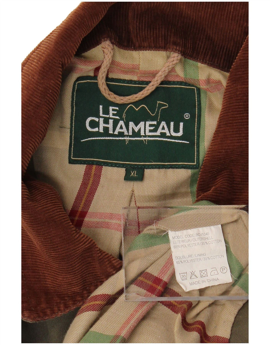 LE CHAMEAU Mens Utility Jacket UK 42 XL Khaki Polyester