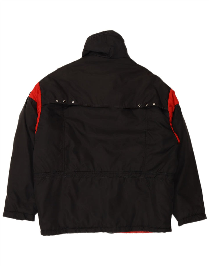 VINTAGE Mens Windbreaker Jacket IT 54 2XL Black Colourblock Polyamide