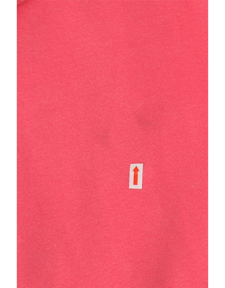 AEROPOSTALE Womens Graphic Zip Hoodie Sweater UK 16 Large Pink Cotton