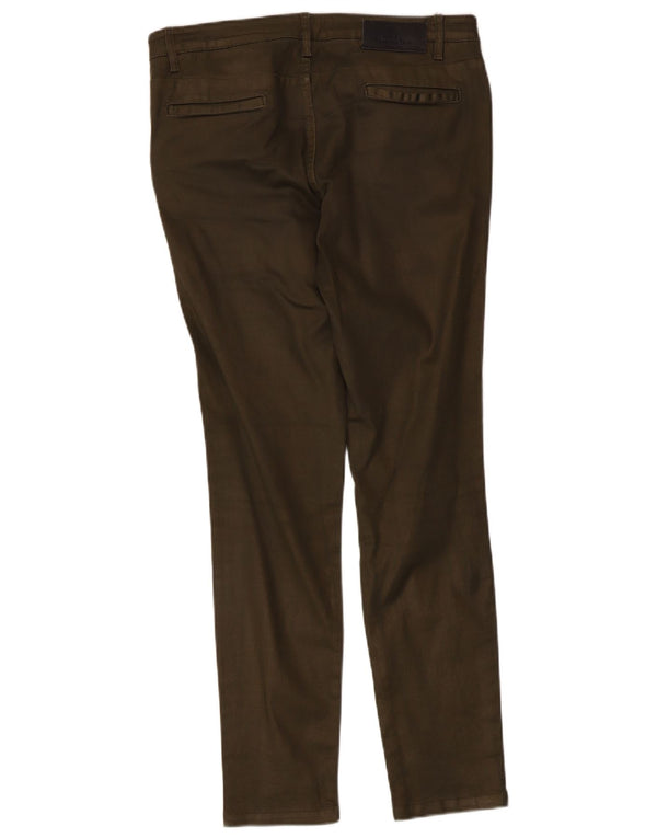 Massimo Dutti Womens Slim Cargo Trousers EU 40 Medium W30 L29 Khaki Cotton