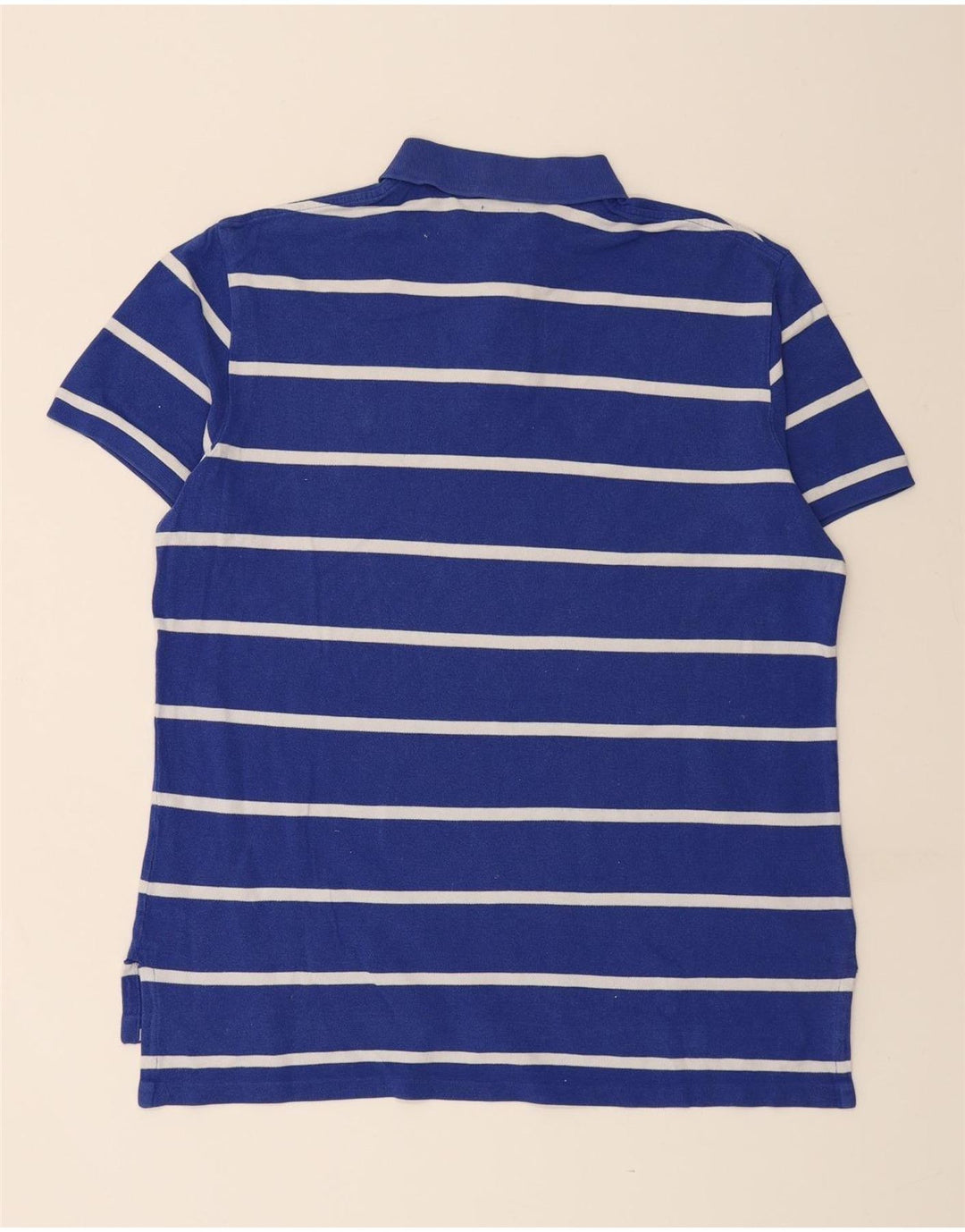 POLO RALPH LAUREN Mens Custom Fit Polo Shirt XL Blue Striped Cotton