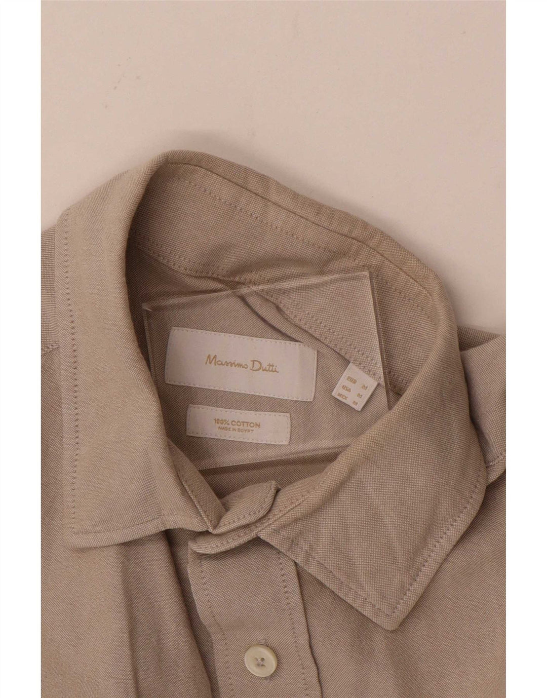 Massimo Dutti Mens Shirt Medium Beige Cotton