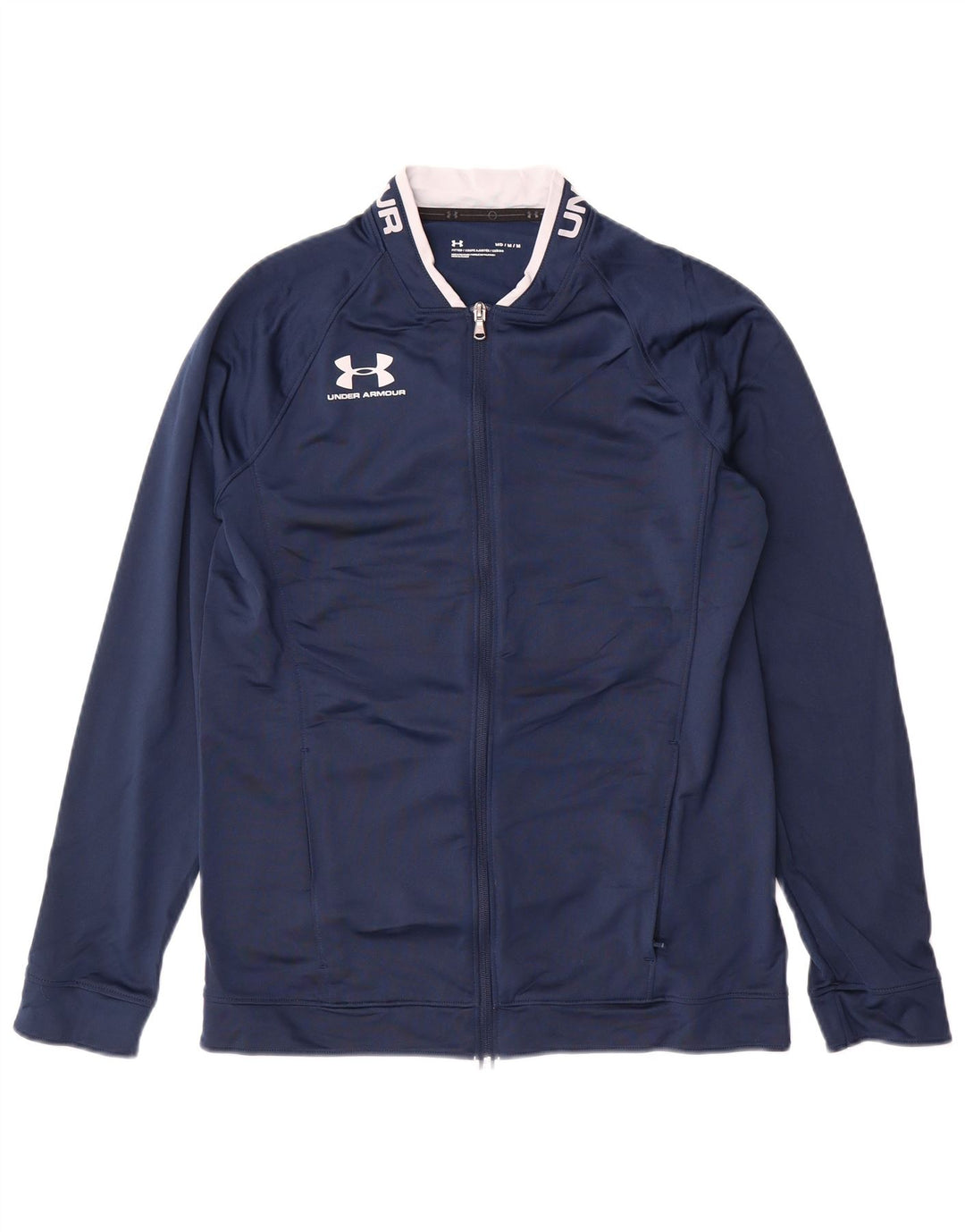 Under Armour Mens Graphic Tracksuit Top Jacket Medium Navy Blue Polyester