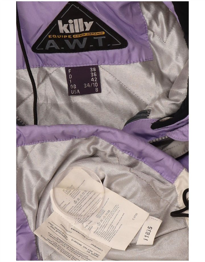 Killy Womens Hooded Ski Jacket UK 10 Small Purple Colourblock Polyester