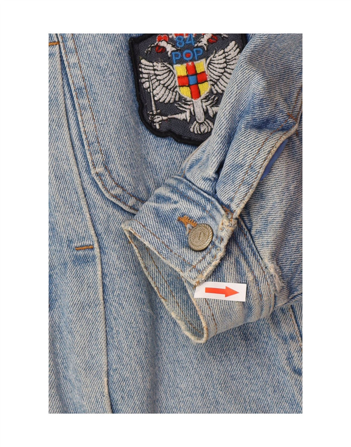 POP 84 Mens Denim Sherpa Jacket UK 38 Medium Blue