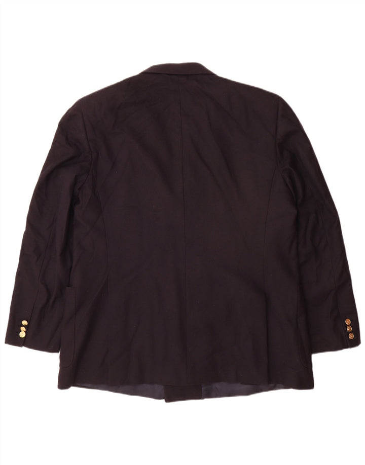 Burberrys Mens Double Breasted Blazer Jacket IT 56 XL Navy Blue Wool