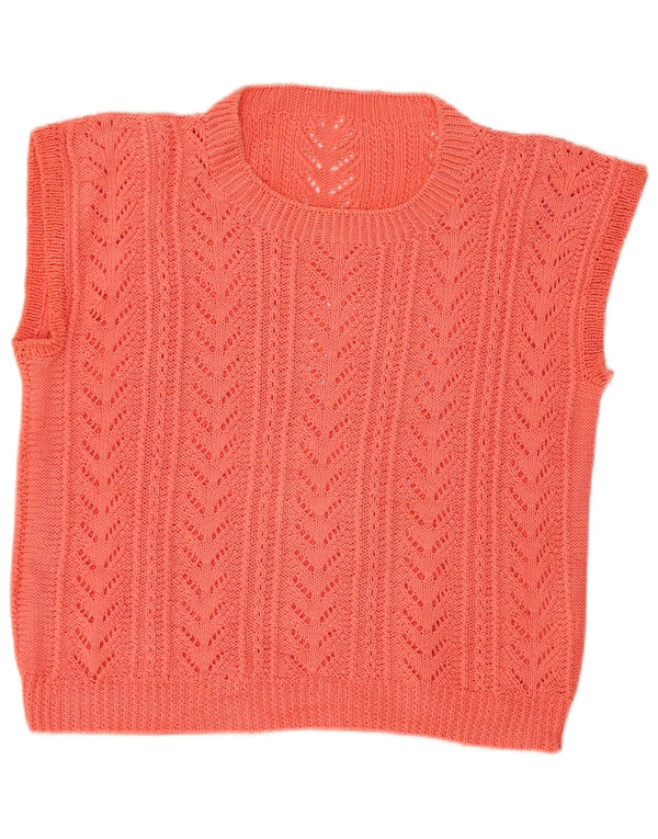 VINTAGE Womens Vest Tank Top UK 12 Medium Pink