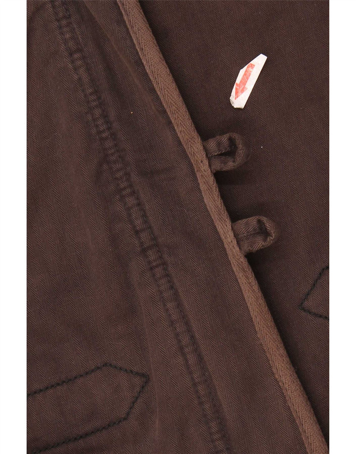 Levi's Womens Windbreaker Jacket UK 10 Small Brown Herringbone
