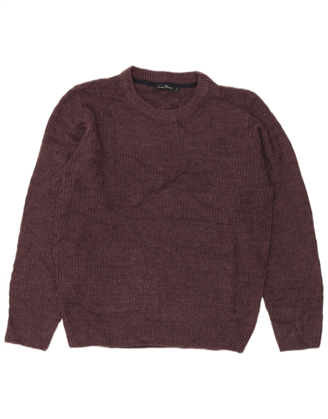 JAMES PRINGLE Mens Crew Neck Jumper Sweater Medium Burgundy Acrylic