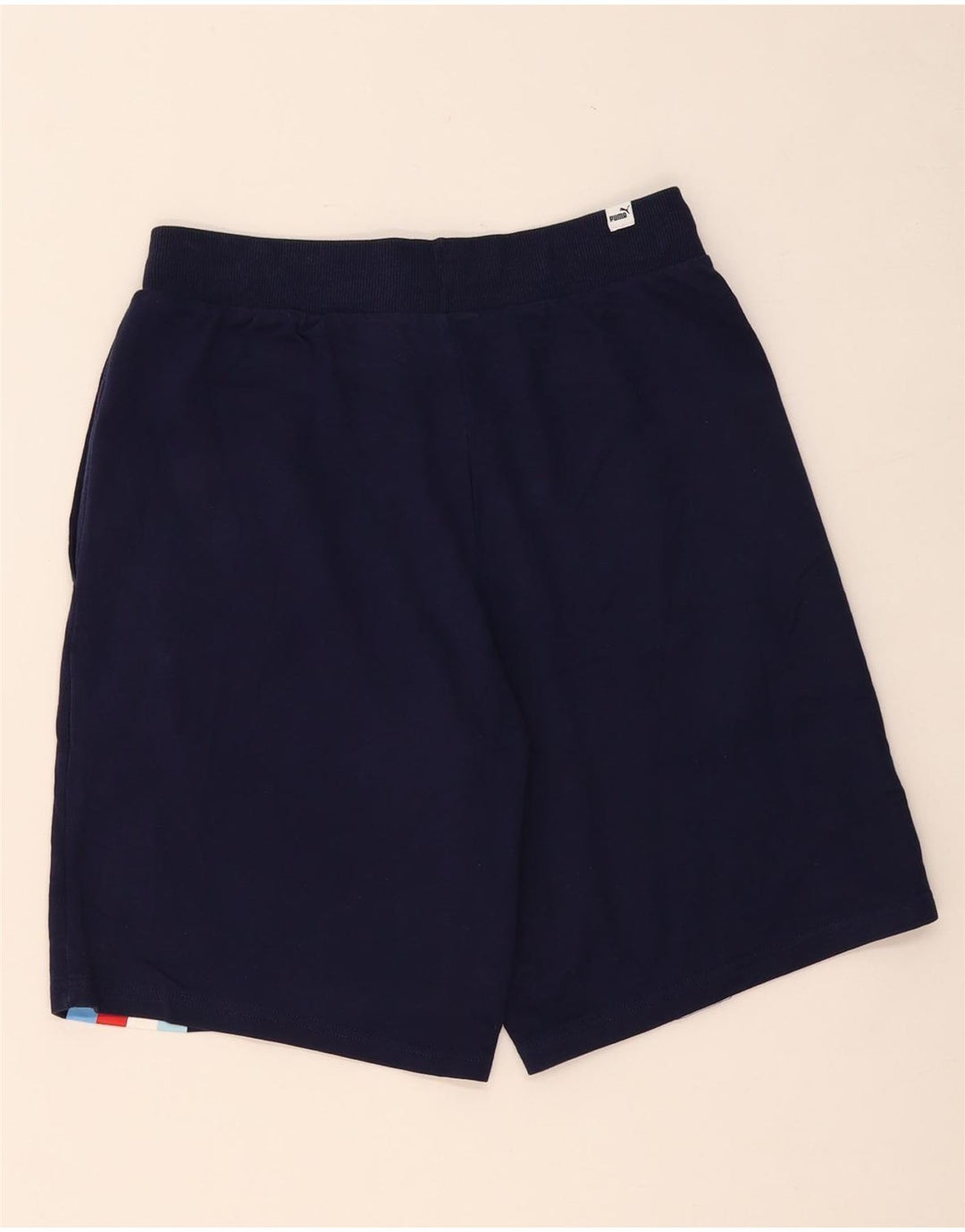 PUMA Mens Graphic Sport Shorts Medium  Navy Blue Cotton