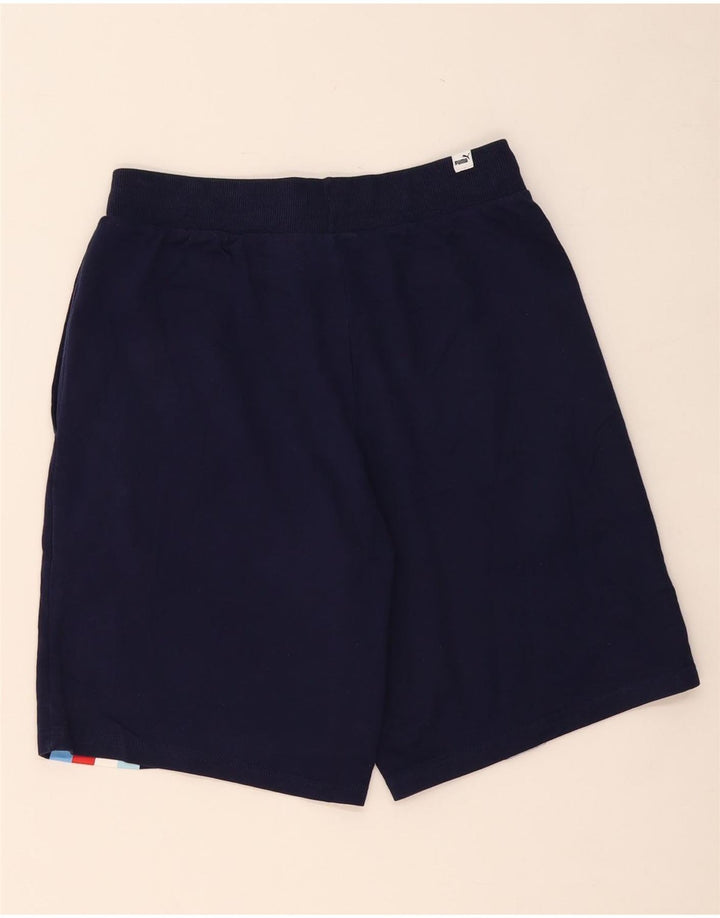 PUMA Mens Graphic Sport Shorts Medium  Navy Blue Cotton