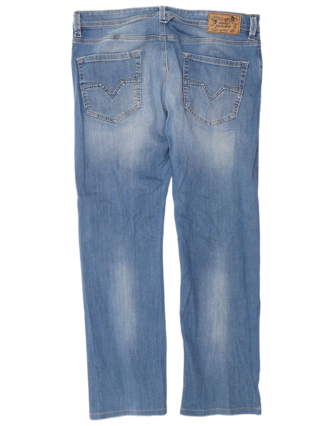 DIESEL Mens Straight Jeans W34 L30 Blue Cotton