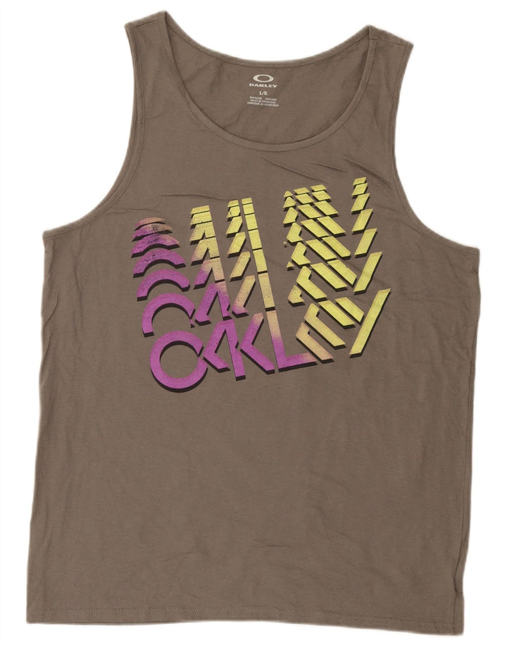 Oakley Mens Graphic Vest Top Large Grey Cotton