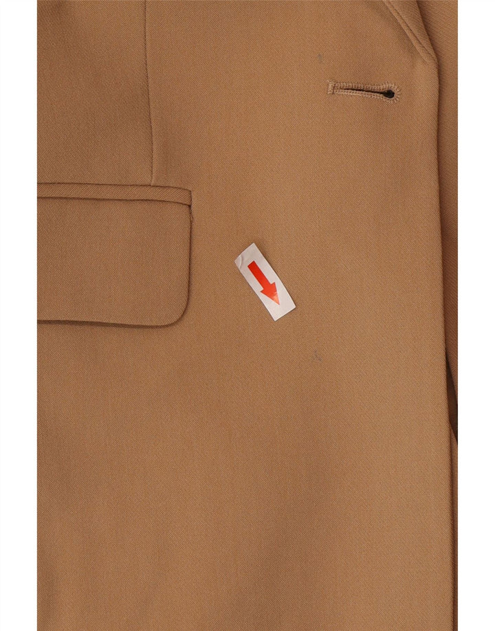 Zara Womens 1 Button Blazer Jacket UK 6 XS Beige Polyester