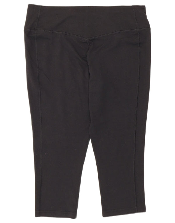 Nike Womens Dri Fit Capri Leggings UK 14 Large Black Cotton