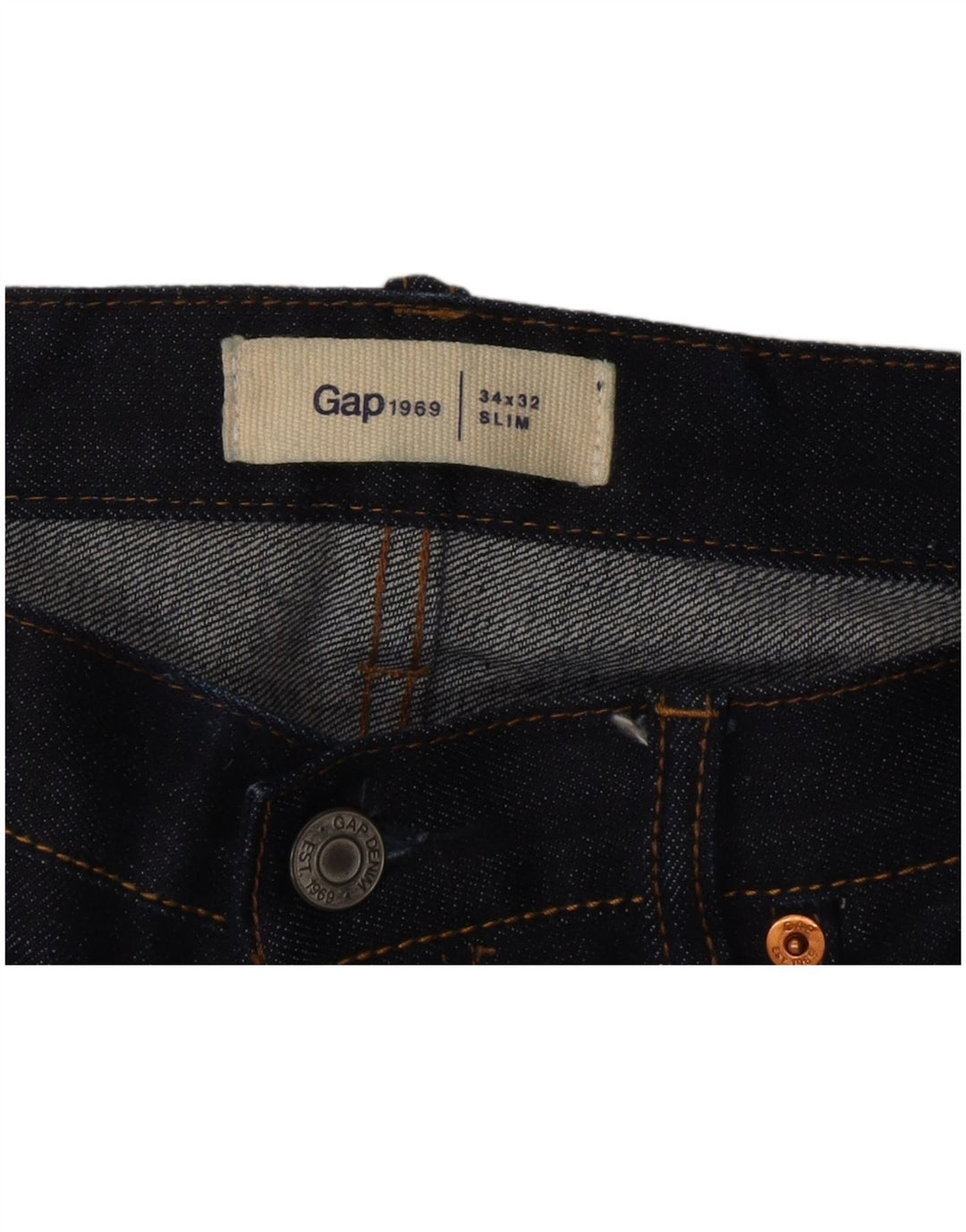 Gap Mens Slim Jeans W34 L32 Navy Blue Cotton