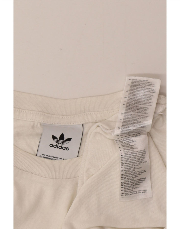 Adidas Mens Graphic T-Shirt Top Medium White Cotton