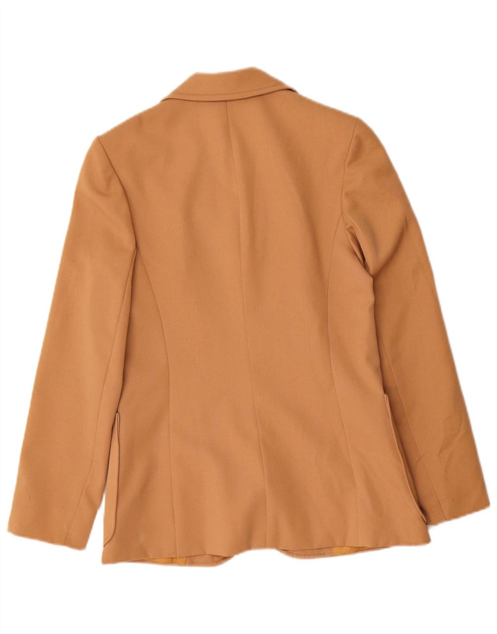 VINTAGE Womens 3 Button Blazer Jacket UK 8 Small Beige
