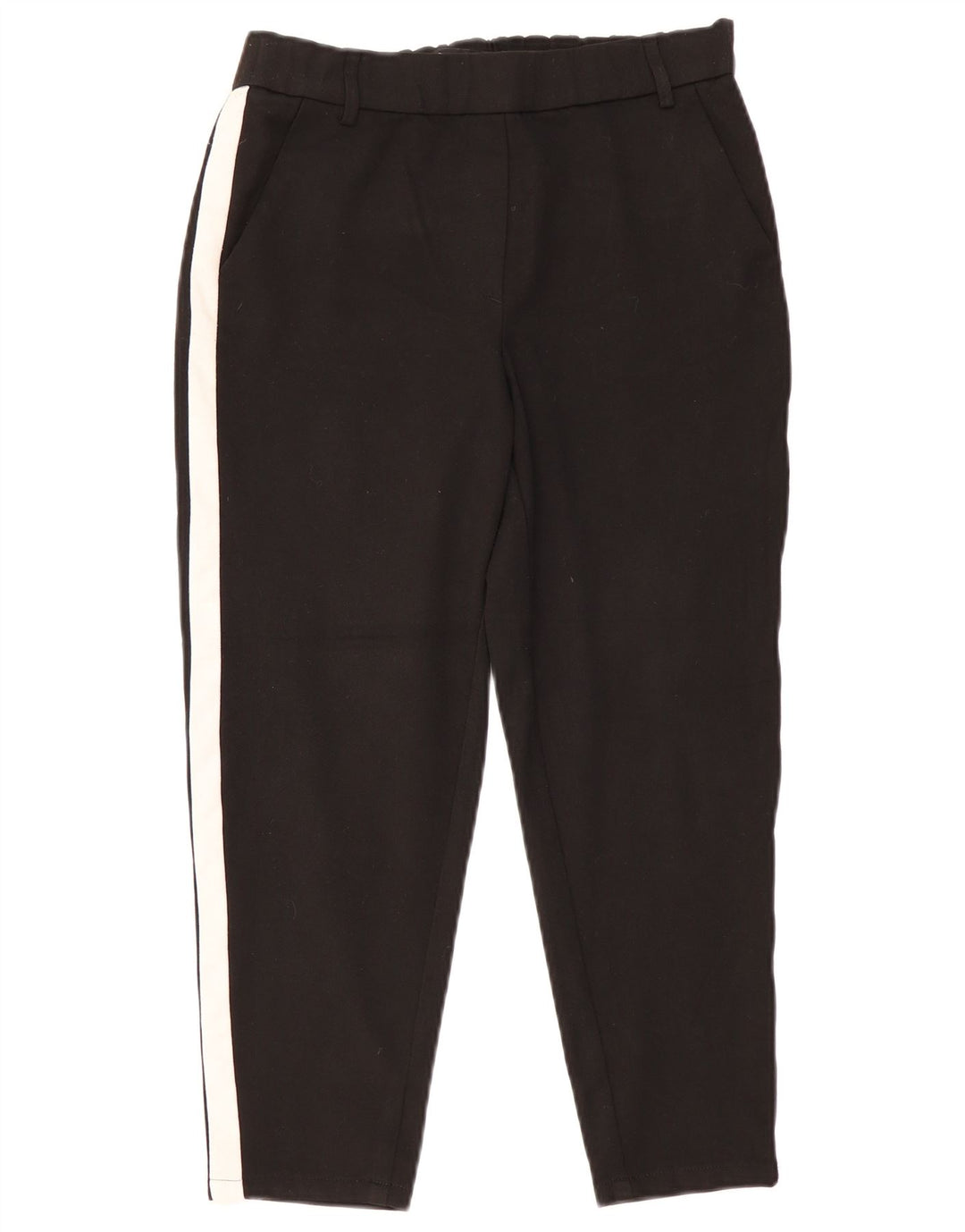 ZARA Womens Straight Capri Trousers Small W26 L22 Black Colourblock