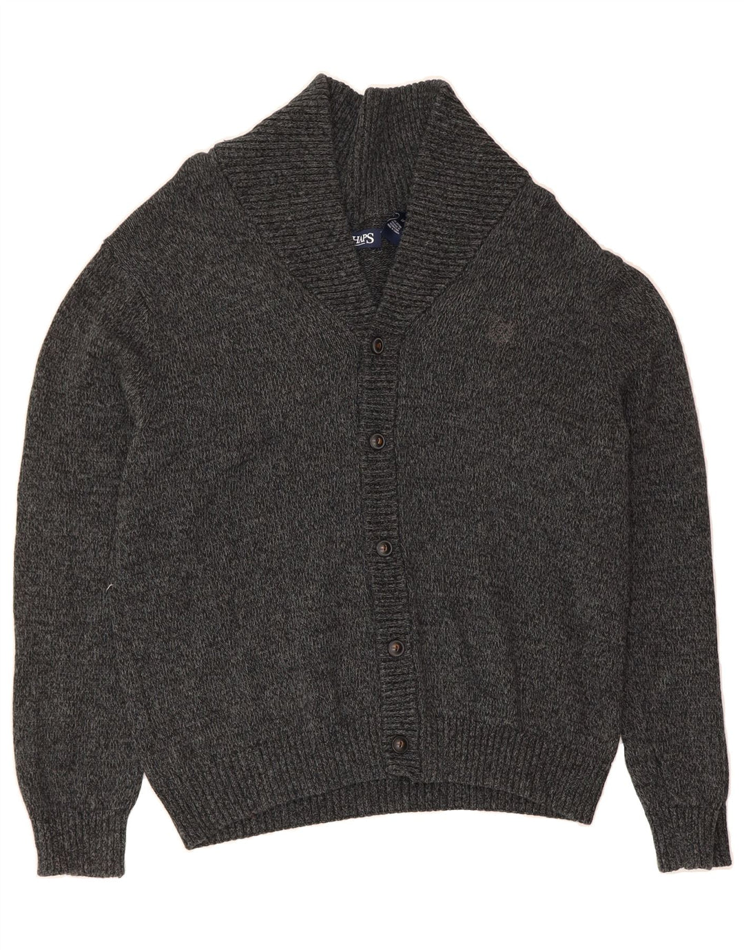 CHAPS Mens Cardigan Sweater Large Grey Cotton Vintage Chaps and Second-Hand Chaps from Messina Hembry 