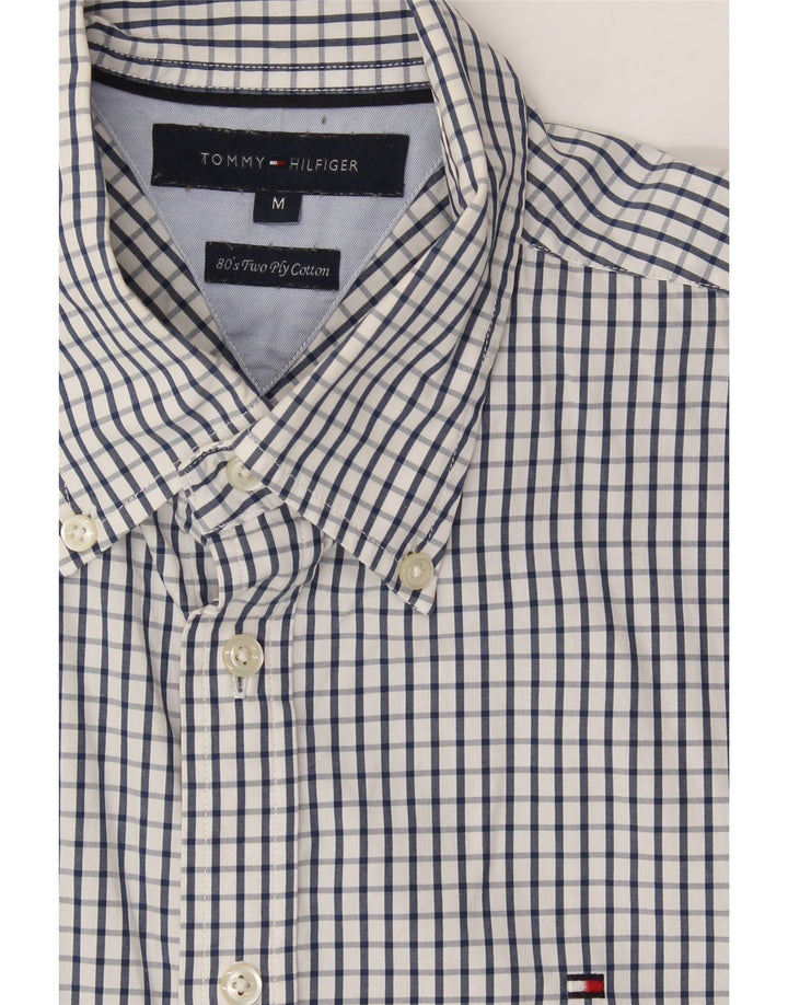 TOMMY HILFIGER Mens Short Sleeve Shirt Medium Blue Check Cotton Vintage Tommy Hilfiger and Second-Hand Tommy Hilfiger from Messina Hembry 