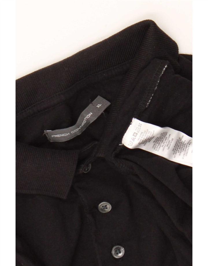 French Connection Mens Polo Shirt XL Black Cotton