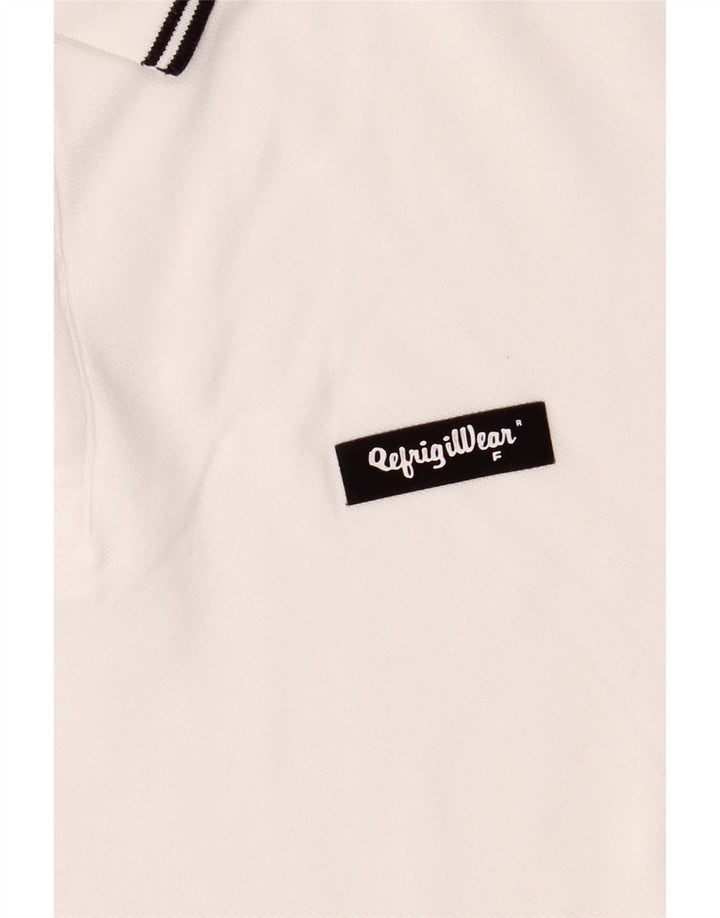 Refrigiwear Mens Polo Shirt Medium White Cotton