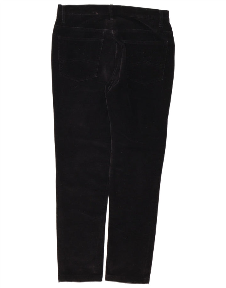 MARLBORO CLASSICS Womens Slim Corduroy Trousers W29 L28 Black Cotton