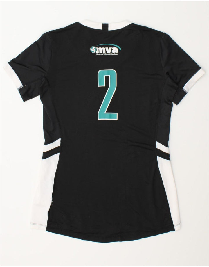 NIKE Womens Graphic T-Shirt Top UK 12 Medium Black Colourblock Polyester Vintage Nike and Second-Hand Nike from Messina Hembry 