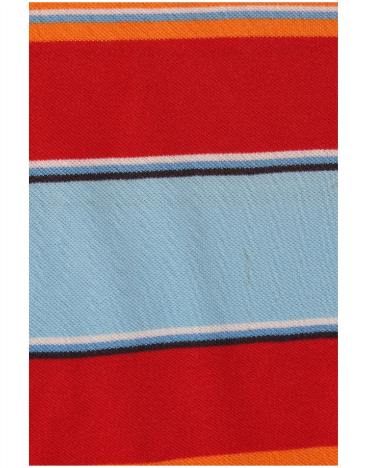 Tommy Hilfiger Mens Polo Shirt Large Multicoloured Striped Cotton
