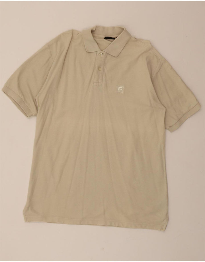 FILA Mens Polo Shirt Large Beige Cotton Vintage Fila and Second-Hand Fila from Messina Hembry 
