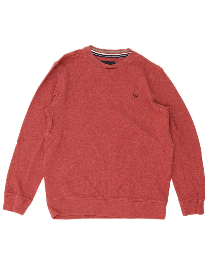 CREW CLOTHING Mens Crew Neck Jumper Sweater Medium Red Cotton