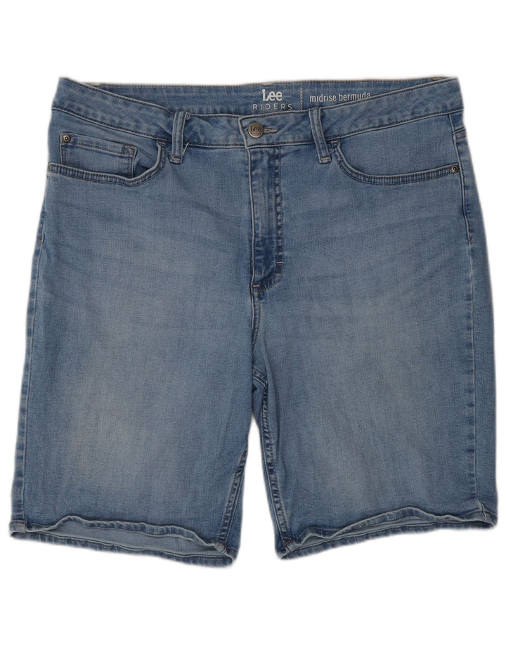 LEE Womens Riders Mid Rise Bermuda Denim Shorts W36 XL Blue