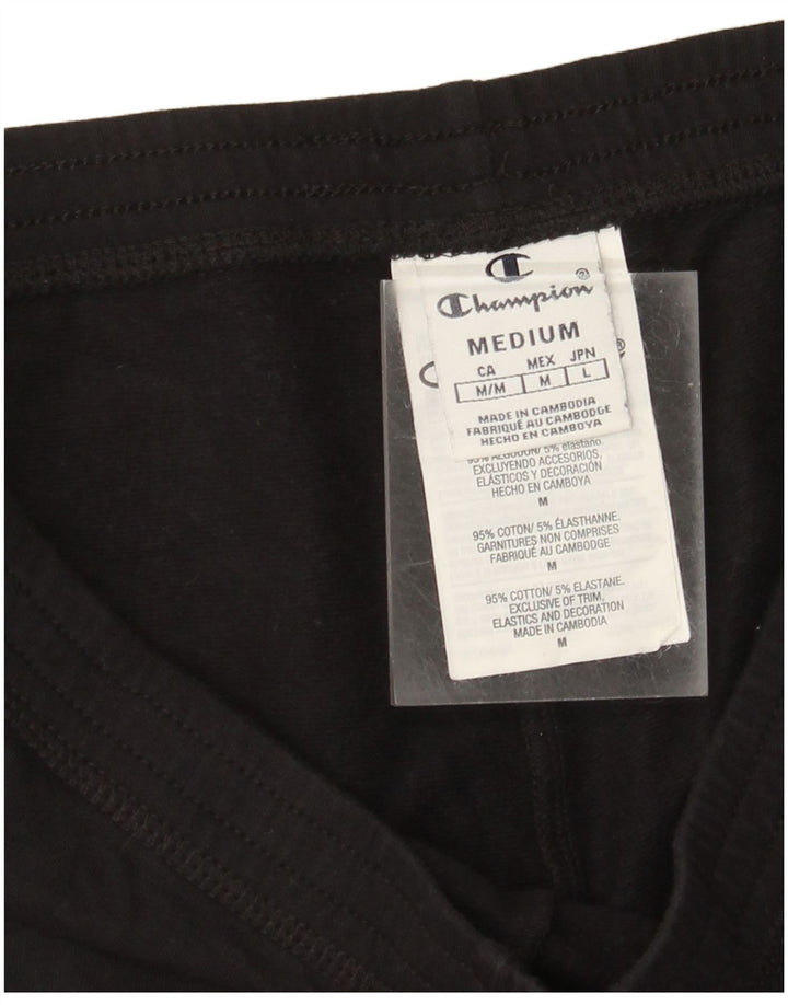 Champion Womens Graphic Leggings UK 14 Medium  Black Cotton