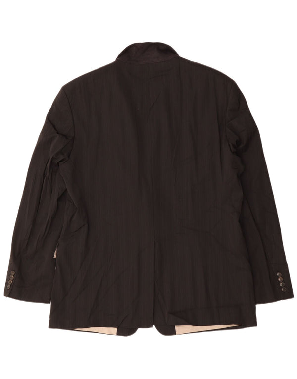 HUGO BOSS Mens 2 Button Blazer Jacket EU 60 5XL Black Virgin Wool