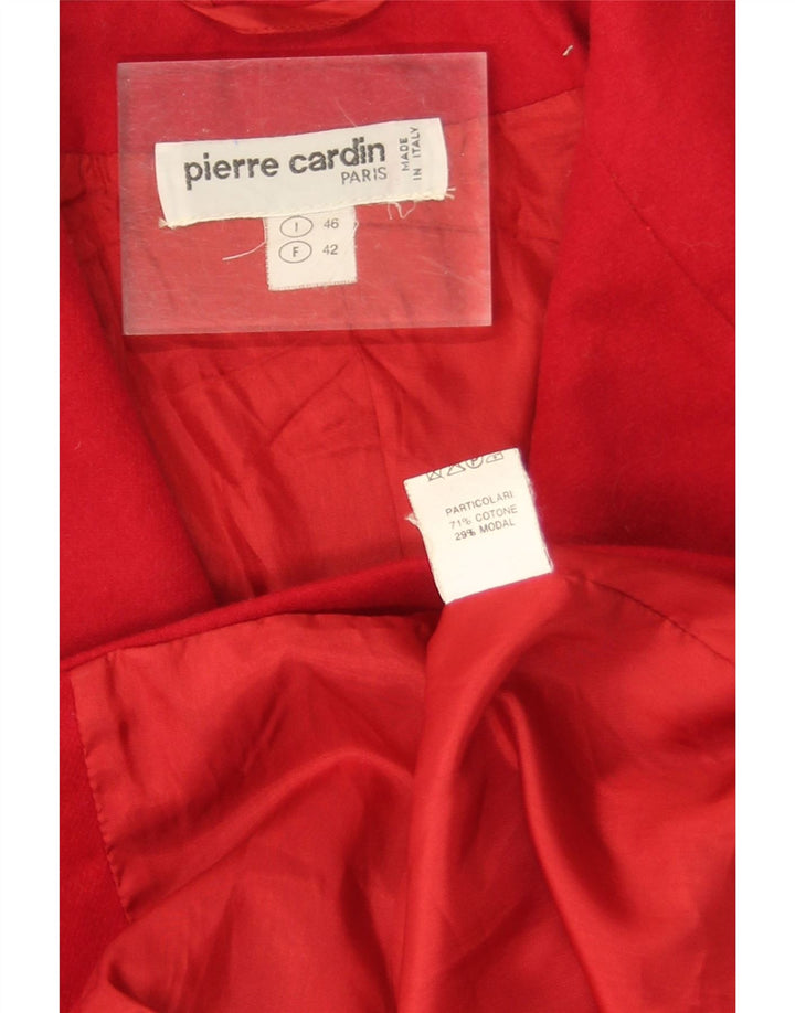 Pierre Cardin Womens 2 Button Blazer Jacket IT 46 Large Red Cotton