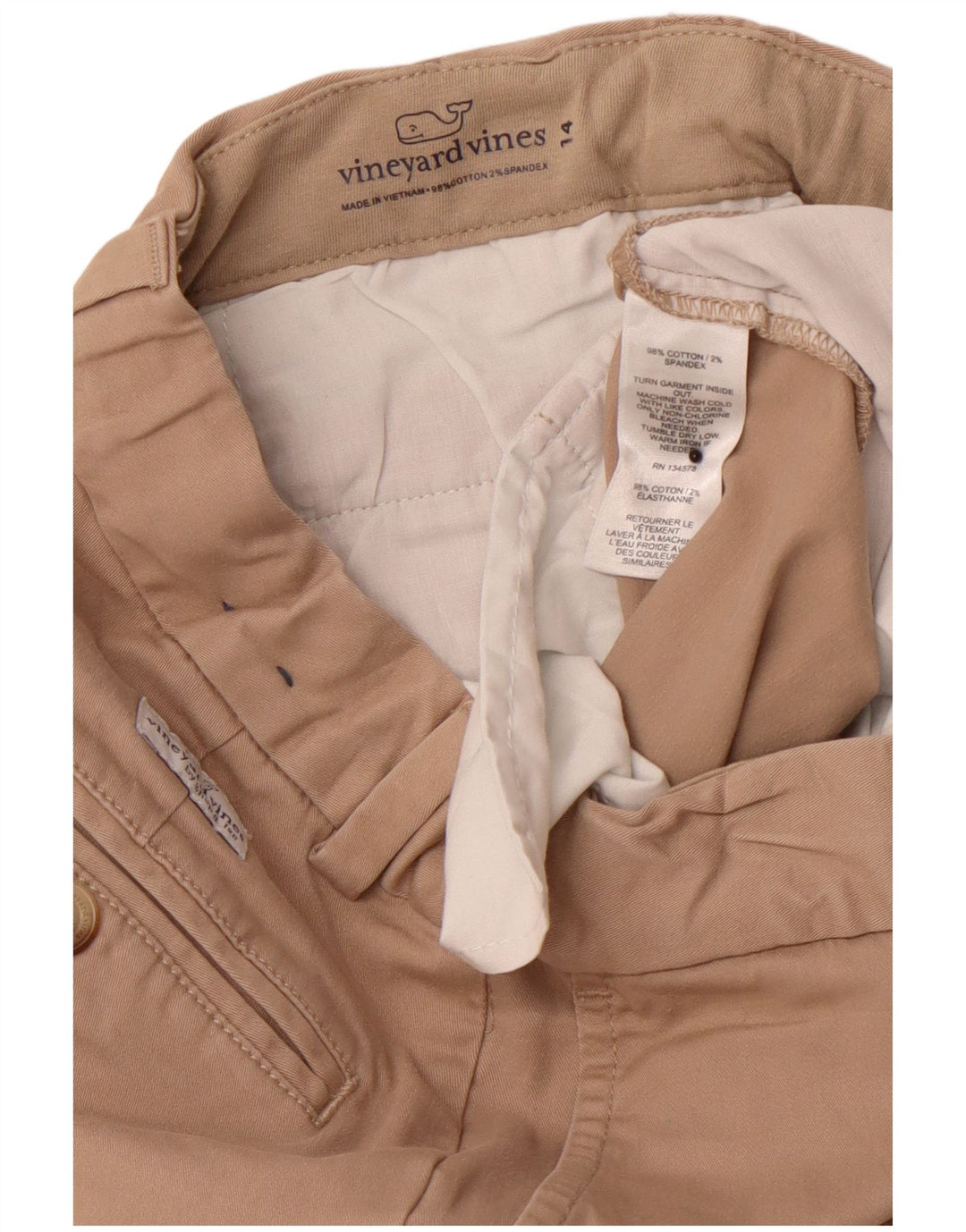 VINEYARD VINES Boys Straight Chino Trousers 13-14 Years W24 L26 Beige