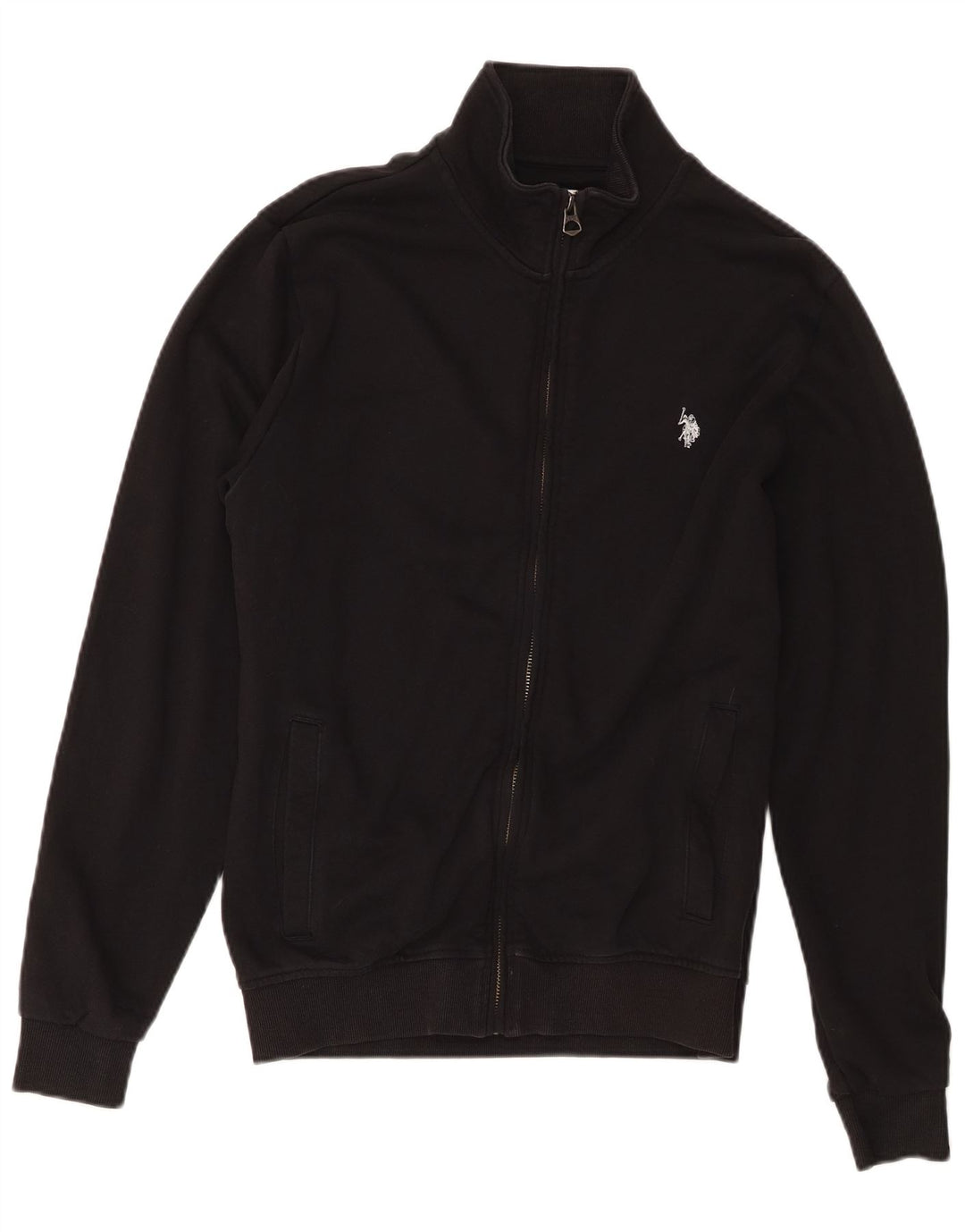 U.S. Polo Assn. Mens Tracksuit Top Jacket Medium Black Cotton