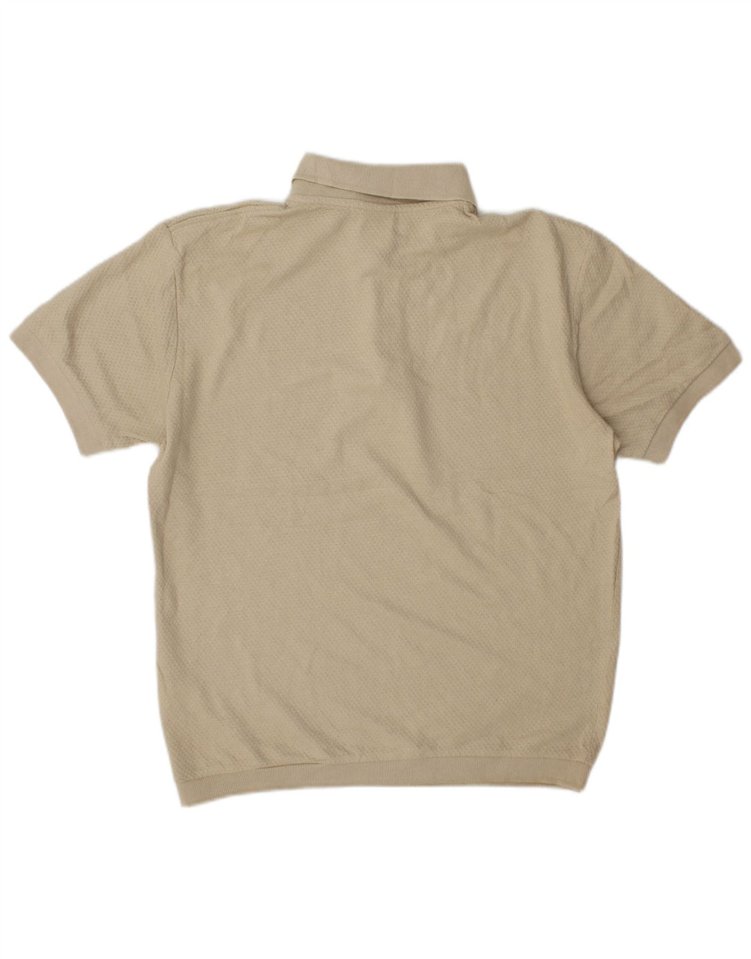 Zara Mens Polo Shirt Medium Beige Cotton