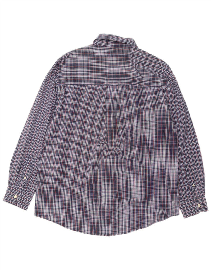 Chaps Mens Shirt Medium Blue Gingham Cotton